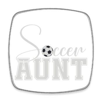 Fußball-Tante - Viereckiger Kühlschrankmagnet - Weiß - Vorne