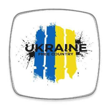 Ukraine Free Country Flag Art - Square fridge magnet - white - Front