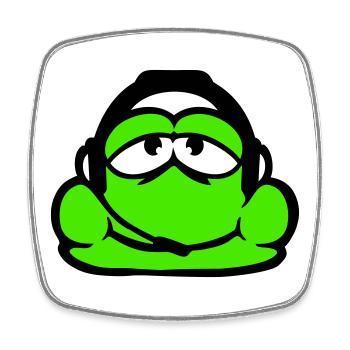 Frosch Gamer Headset Nerd zocken Kopfhörer Spielen - Viereckiger Kühlschrankmagnet - Weiß - Vorne