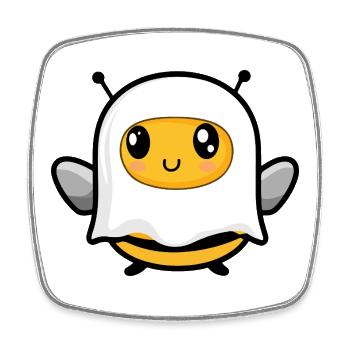 Bee Halloween Ghost - Square fridge magnet - white - Front