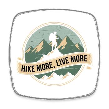 Hiking Vintage Motif for Mountain Lovers - Square fridge magnet - white - Front
