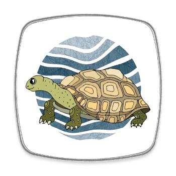 tortue - Magnet carré - blanc - Devant