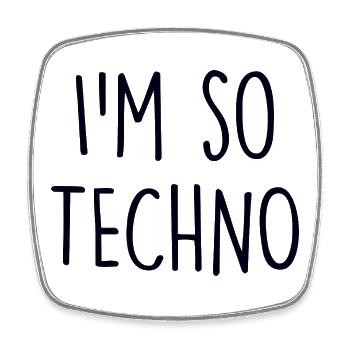 Techno lover - Viereckiger Kühlschrankmagnet - Weiß - Vorne