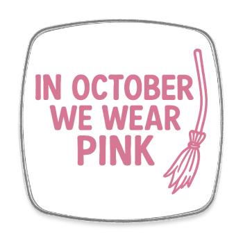 In October We Wear Pink - Viereckiger Kühlschrankmagnet - Weiß - Vorne