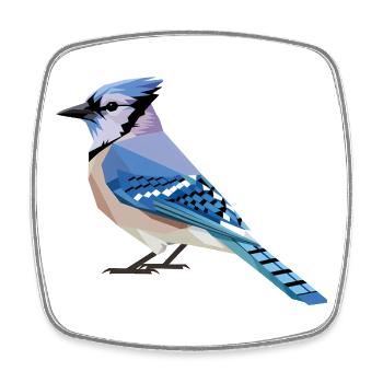 Blue Bird - Cool Bird Logo - Magnet carré - blanc - Devant