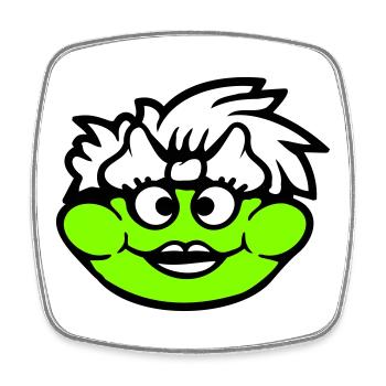 Frog Woman Pretty Toad Funny Female Girl - Square fridge magnet - white - Front