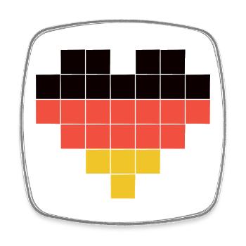 Pixel Heart Germany Flag - Square fridge magnet - white - Front