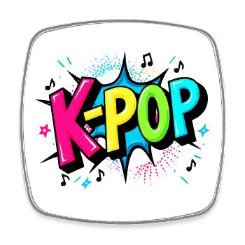 K-Pop Power - Conception de ventilateur coloré - Magnet carré - blanc - Devant