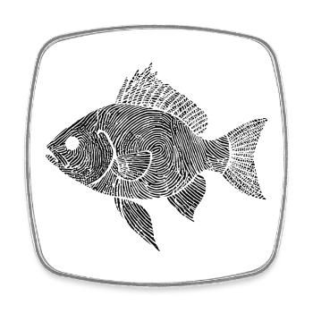Pêche poisson Oeuvre Pêcheur - Magnet carré - blanc - Devant