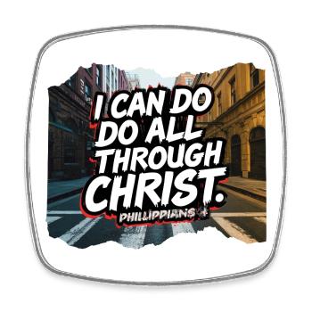 AllByChrist Philipper 4:13 - Viereckiger Kühlschrankmagnet - Weiß - Vorne