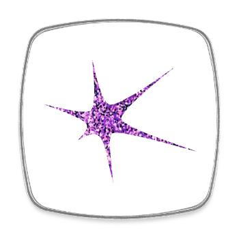 Lila Glitzer Starburst Funkeln - Viereckiger Kühlschrankmagnet - Weiß - Vorne