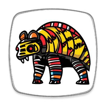 Armadillo Halloween Bande Dessinée Drôle - Magnet carré - blanc - Devant