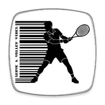 Tennis Silhouette Sweat à capuche Foncé - Magnet carré - blanc - Devant