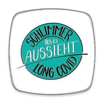 Schlimmer als es aussieht, Long Covid - Viereckiger Kühlschrankmagnet - Weiß - Vorne