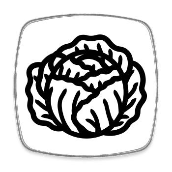 cabbage - Square fridge magnet - white - Front