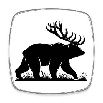Beer Bear Bear - Square fridge magnet - white - Front
