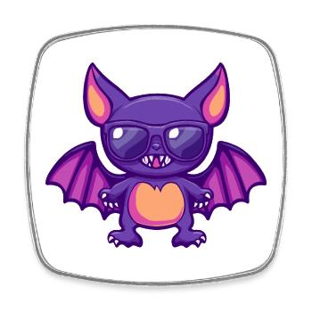 Bat Halloween - Square fridge magnet - white - Front