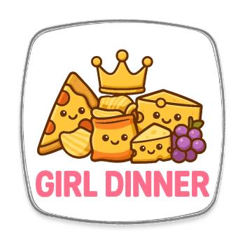 Girl Dinner - Square fridge magnet - white - Front