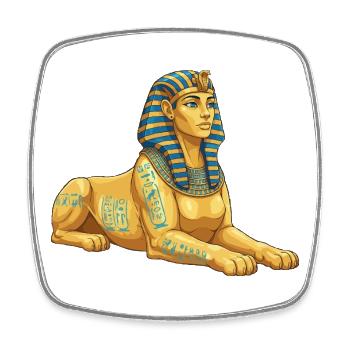 Goldene Sphinx mit Hieroglyphen - Viereckiger Kühlschrankmagnet - Weiß - Vorne