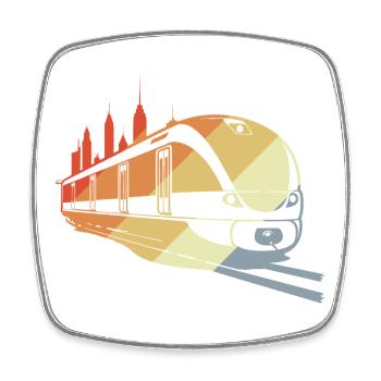 Vintage Railroad Sketch - Square fridge magnet - white - Front