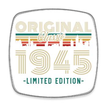 Original 1945 Vintage Retro Birthday Gift - Square fridge magnet - white - Front