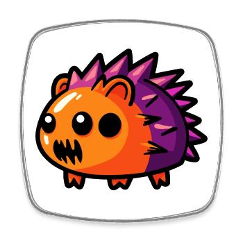 Igel Halloween Zombie - Viereckiger Kühlschrankmagnet - Weiß - Vorne