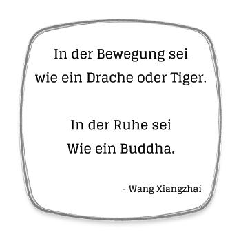 In der Bewegung sei wie ein Drache oder Tiger - Viereckiger Kühlschrankmagnet - Weiß - Vorne