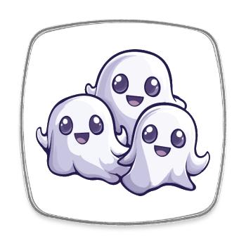 Ghosts Halloween Cute Comic - Square fridge magnet - white - Front