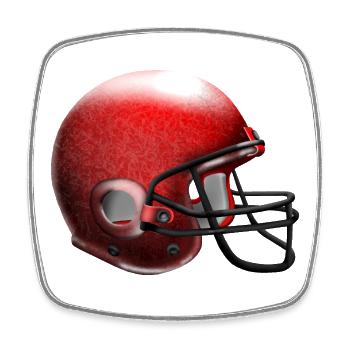 Roter Footballhelm - Viereckiger Kühlschrankmagnet - Weiß - Vorne