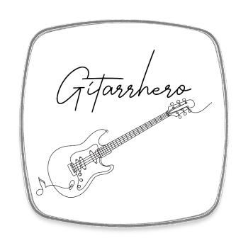 Gitarre Linienkunst Gitarrhero Gitarrenkünstler - Viereckiger Kühlschrankmagnet - Weiß - Vorne
