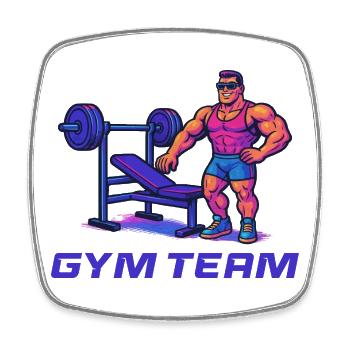 Bodybuilder Gym Comic - Viereckiger Kühlschrankmagnet - Weiß - Vorne