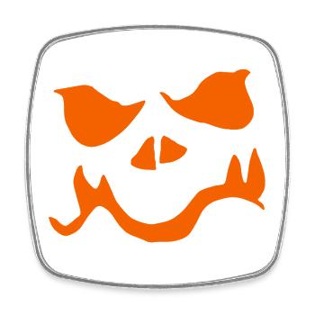 Minimalist Pumpkin Face Halloween - Square fridge magnet - white - Front
