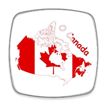 O Canada Flagge Kanada Silhouette - Viereckiger Kühlschrankmagnet - Weiß - Vorne