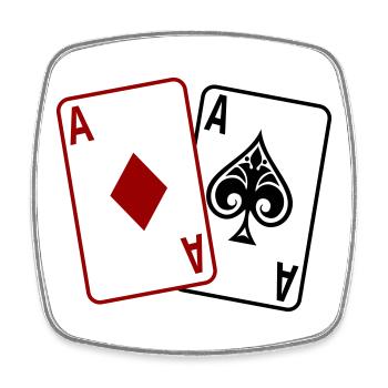 Cartes de poker – Texas Hold’em Casino Design - Magnet carré - blanc - Devant