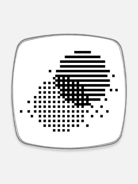 circle lines and dots design - Square fridge magnet - white