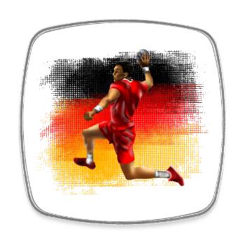 Handball - Magnet carré - blanc - Devant