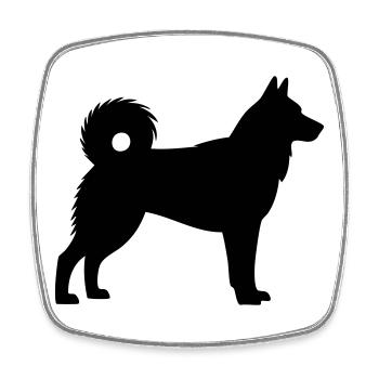Husky dog silhouette - Square fridge magnet - white - Front