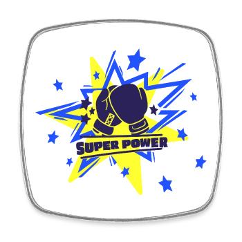 Super Power - Kämpfer Kämpferin - Du schaffst das - Viereckiger Kühlschrankmagnet - Weiß - Vorne