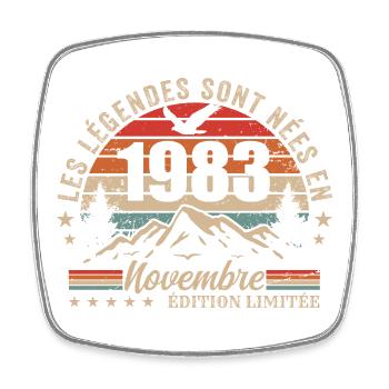 Awesome since November 1983 | November 1983 - Square fridge magnet - white - Front