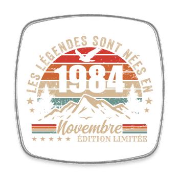 Genial seit November 1984 | November 1984 - Viereckiger Kühlschrankmagnet - Weiß - Vorne