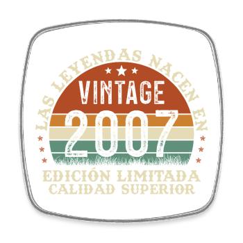 2007 Retro Vintage Geburtstagsgeschenk - Viereckiger Kühlschrankmagnet - Weiß - Vorne