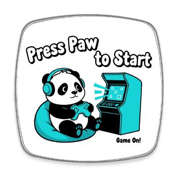 Panda Press Paw Start - Viereckiger Kühlschrankmagnet - Weiß - Vorne