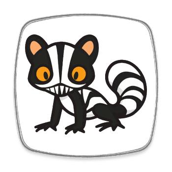 Stinktier Zombie Halloween Zombie - Viereckiger Kühlschrankmagnet - Weiß - Vorne