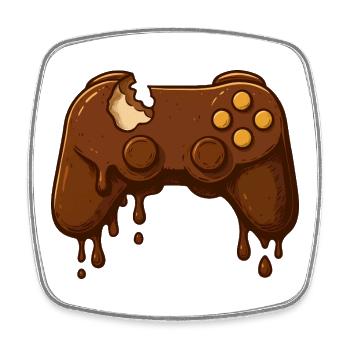 Chocolate Gamepad Drops - Square fridge magnet - white - Front