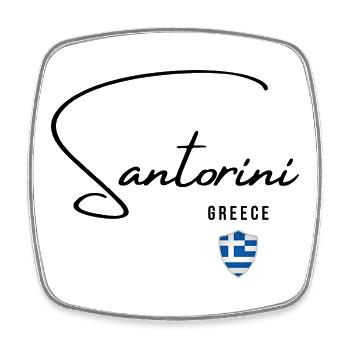 Elegantes Design Santorini, griechischer Stolz - Viereckiger Kühlschrankmagnet - Weiß - Vorne