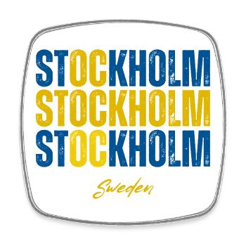 Stockholm, Schweden, stolzer Schwede - Viereckiger Kühlschrankmagnet - Weiß - Vorne