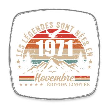 Awesome since November 1971 | November 1971 - Square fridge magnet - white - Front