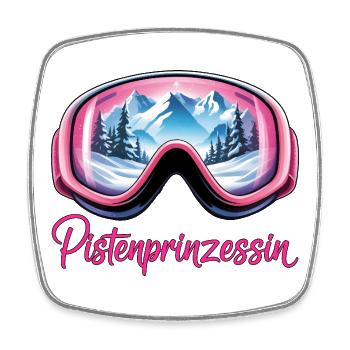 Piste princess - Square fridge magnet - white - Front