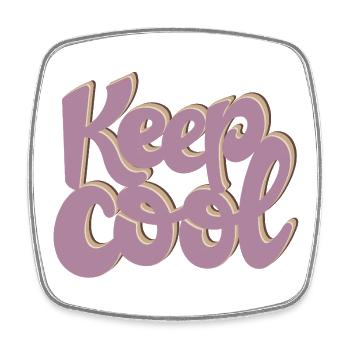 KEEP COOL - Viereckiger Kühlschrankmagnet - Weiß - Vorne