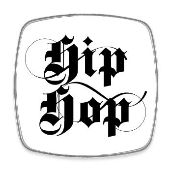 Gothic hip hop music logo - Square fridge magnet - white - Front